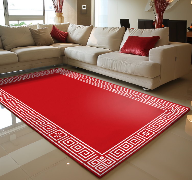 Klasický řecký design Červený vinylový koberec - TenStickers