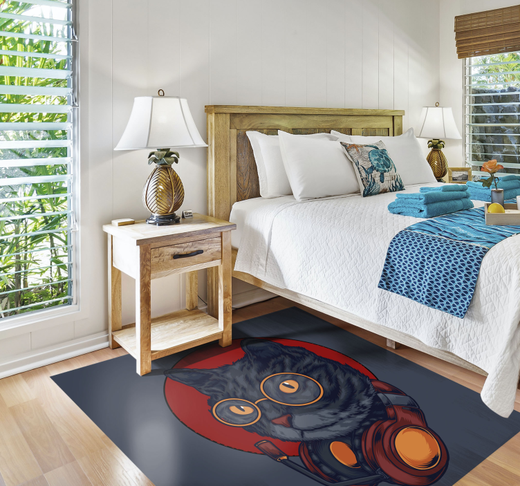 Kočkovitý kosmonaut Zvířecí vinylový koberec - TenStickers