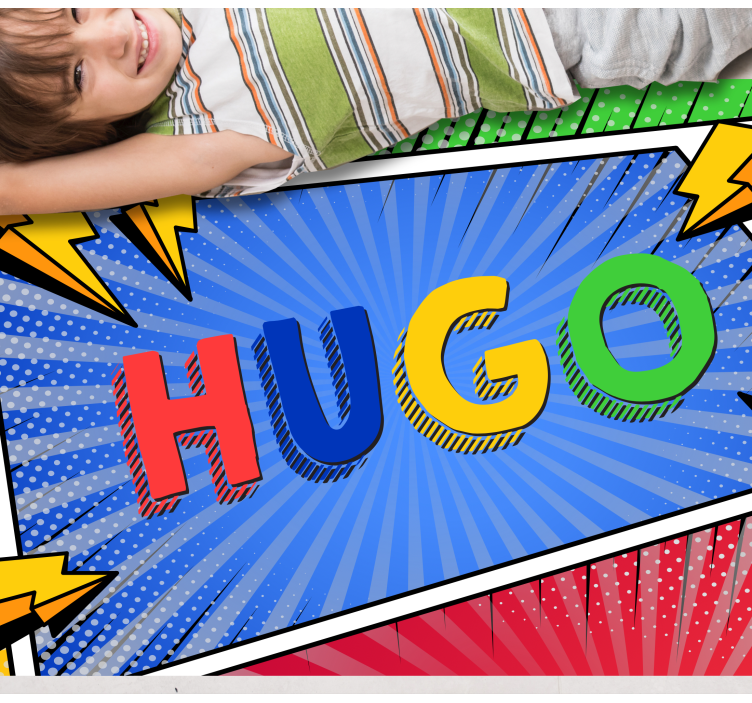 Komiksový styl s vinylový koberecem přizpůsobeným jménem - TenStickers