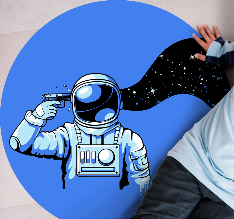 Kosmická scéna astronautů Vinylový koberec pro teenagery - TenStickers