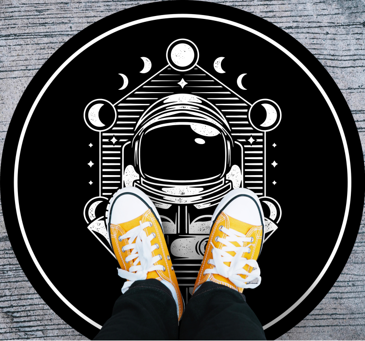 Kosmonaut vesmír vintage design ložnice koberec - TenStickers