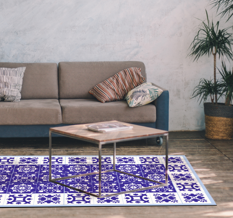 Krásný bílý a modrý koberec - TenStickers