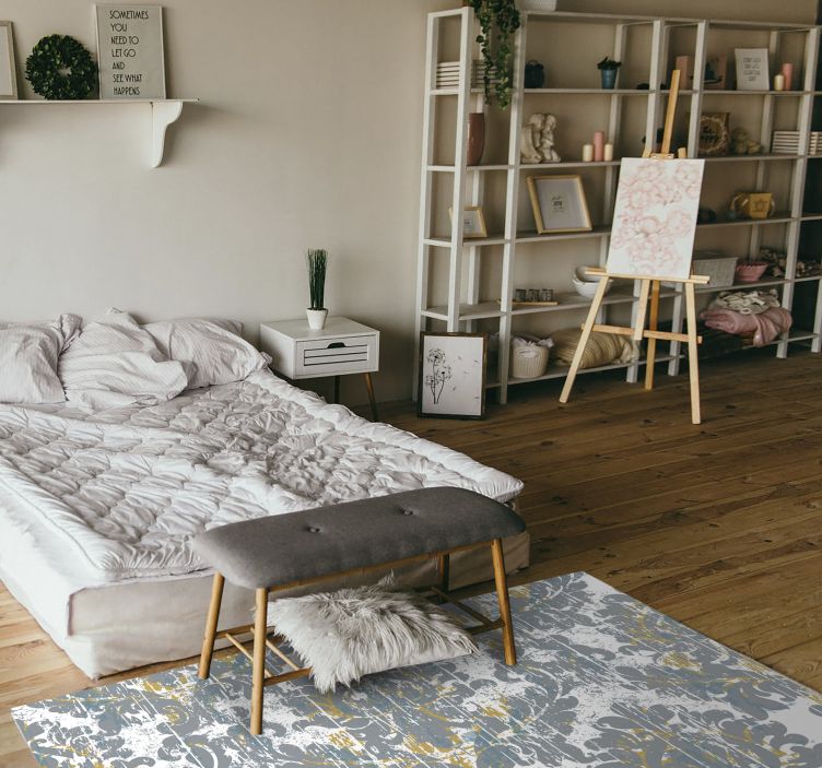 Kreslení rukou šedý moderní koberec - TenStickers