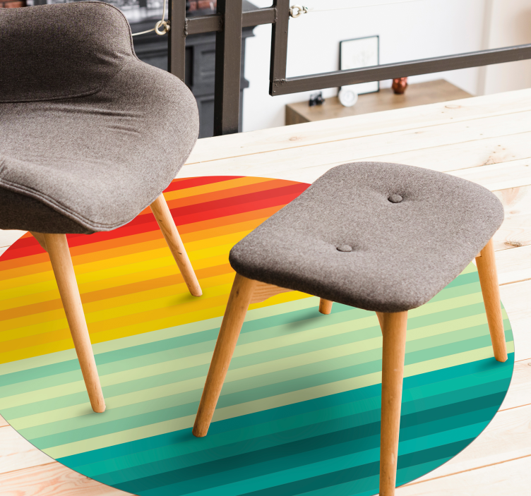 Kruh duhových pruhů Pruhovaný vinylový koberec - TenStickers