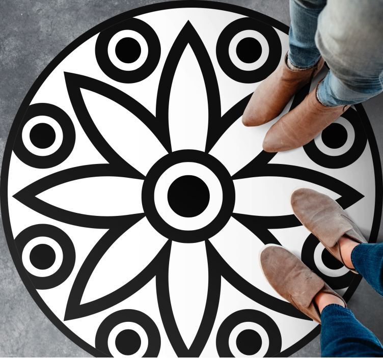 Kruhový design mandaly Geometrický vinylový koberec - TenStickers