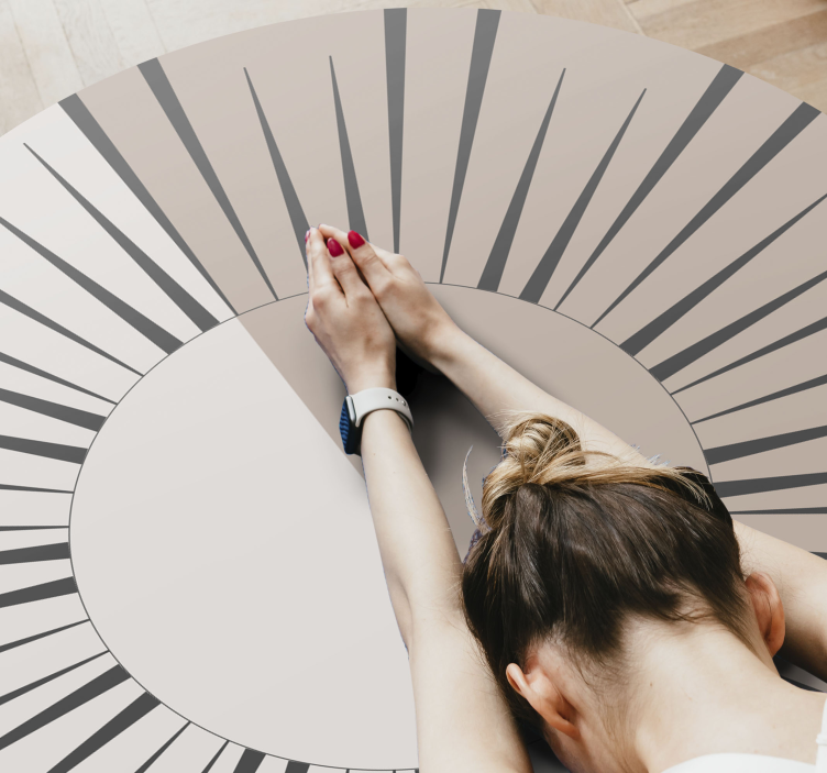 Kruhový design sunburst Pruhovaný vinylový koberec - TenStickers
