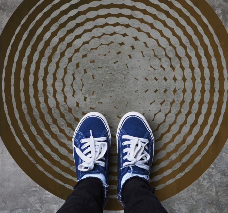 Kruhový vzor kmene vinylový koberec s efektem dřeva - TenStickers