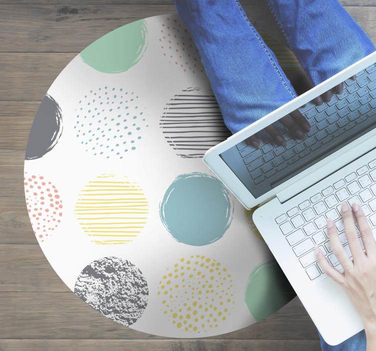 Kulaté tečky vinylových koberců v pastelových tónech - TenStickers