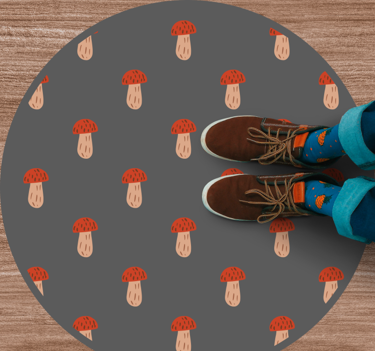 Kulatý vzor s houbovým vzorem Kuchyňský vinylový koberec - TenStickers