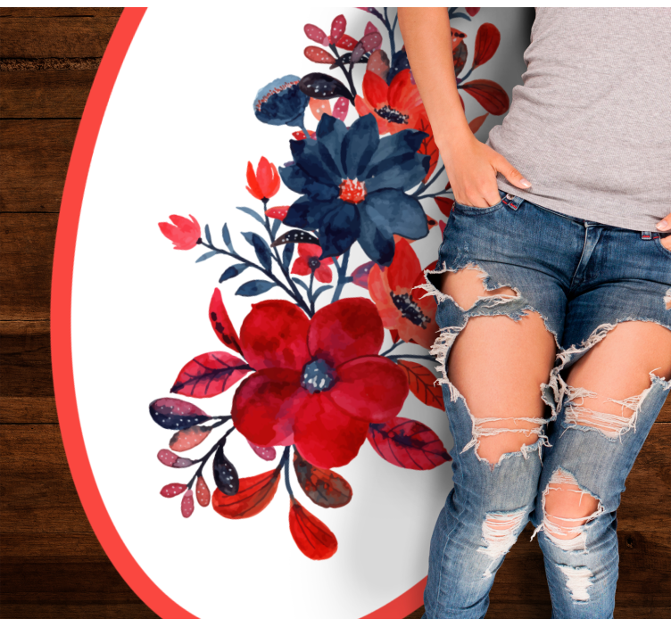 Květinové aranžmá Vinylový koberec s květinami a rostlinami - TenStickers