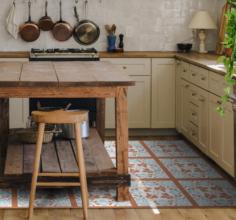 Květinové středomořské dlaždice koberec - TenStickers