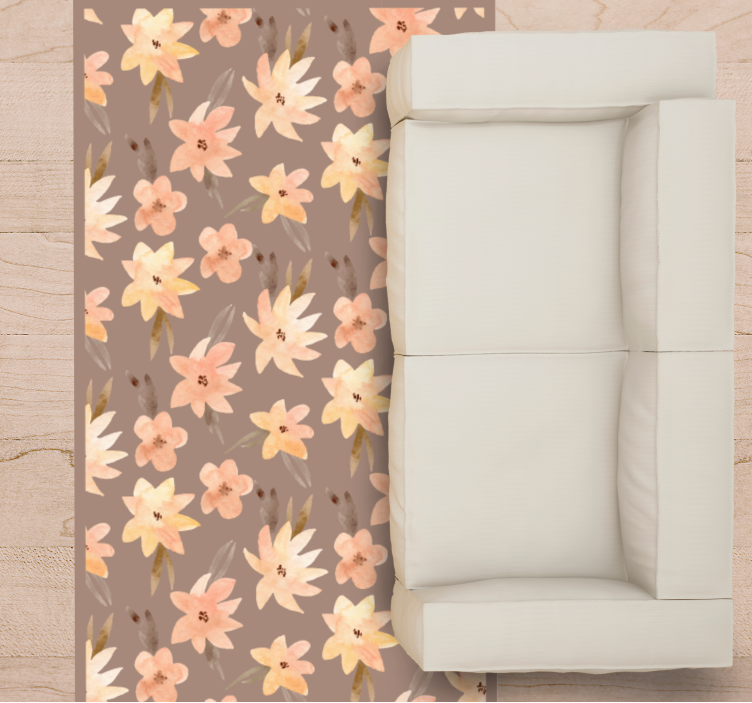 Květinový motiv Vinylový koberec s květinami a rostlinami - TenStickers