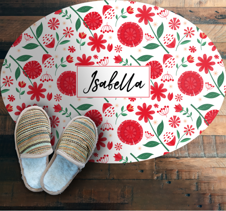 červené květiny na zakázku Vinylový koberec do ložnice - TenStickers