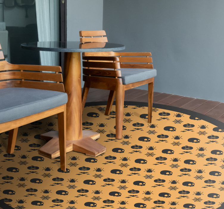 Lebky, netopýři a pavouci vinylový koberec halloween - TenStickers