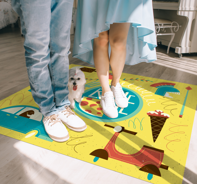 Legrační římský světový vinylový koberec - TenStickers