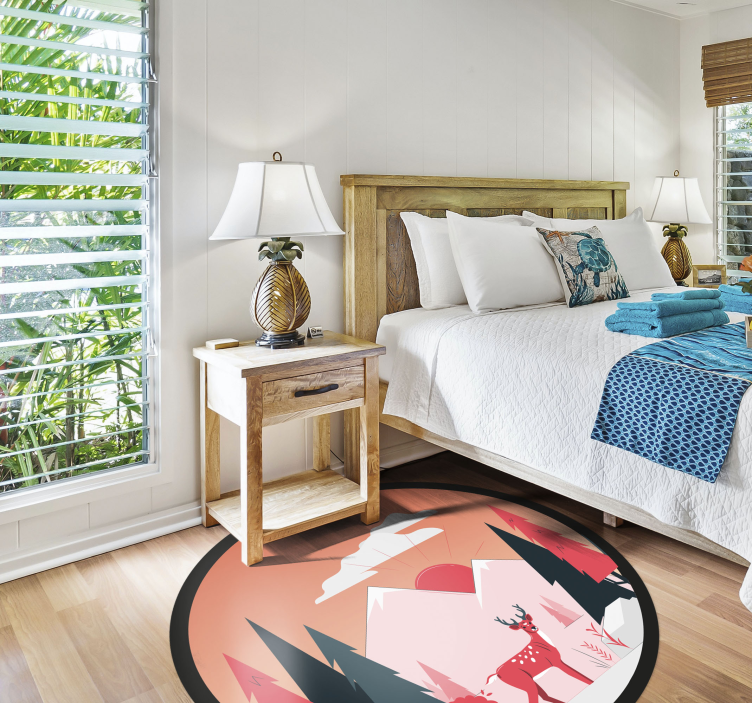 Kruhový koberec lesní krajiny - TenStickers