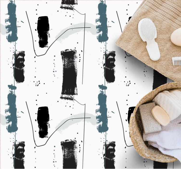 Lineární abstraktní tvary Minimalistický vinylový koberec - TenStickers