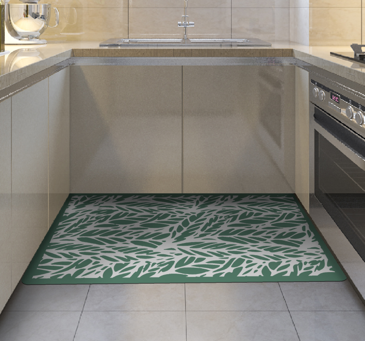 Listová elegance Vinylový koberec s květinami a rostlinami - TenStickers