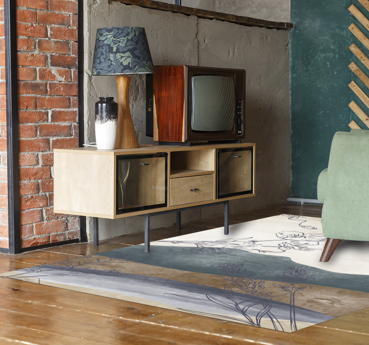 Malovaný přírodní květinový koberec - TenStickers