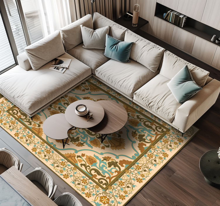 Mandala béžový design Vinylový koberec v jídelně - TenStickers