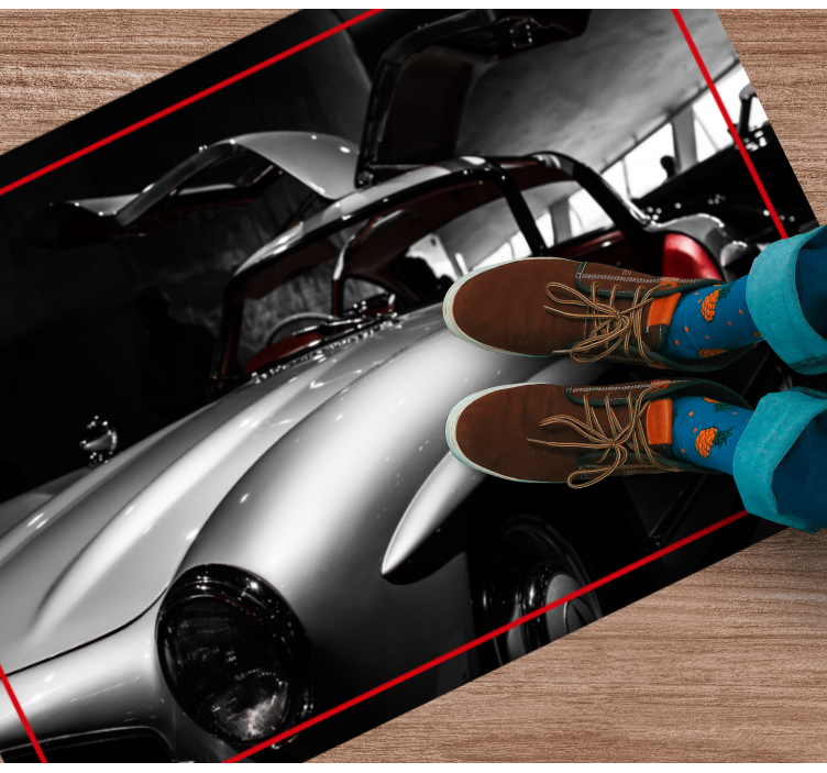 Mercedes 300sl vintage koberec - TenStickers