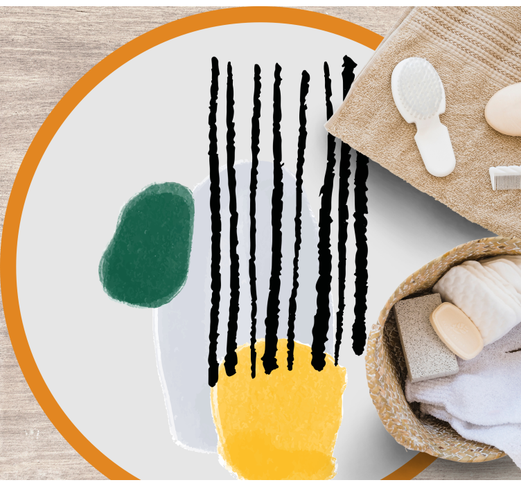 Minimalistický vinylový koberec geometrické barevné segmenty - TenStickers