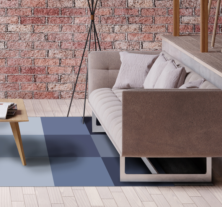 Modré odstíny geometrické koberce - TenStickers