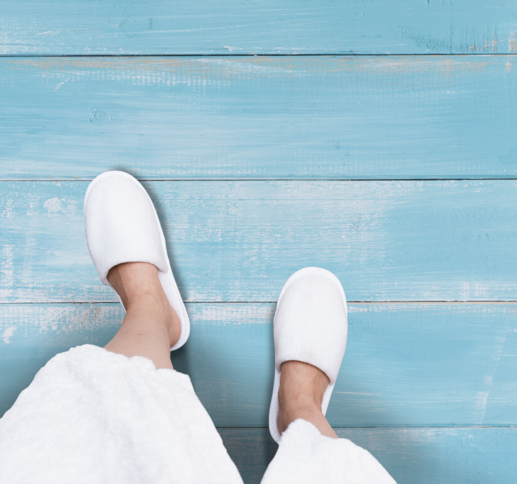 Ohromující modrý mořský styl dřevěný vinyl koberec - TenStickers