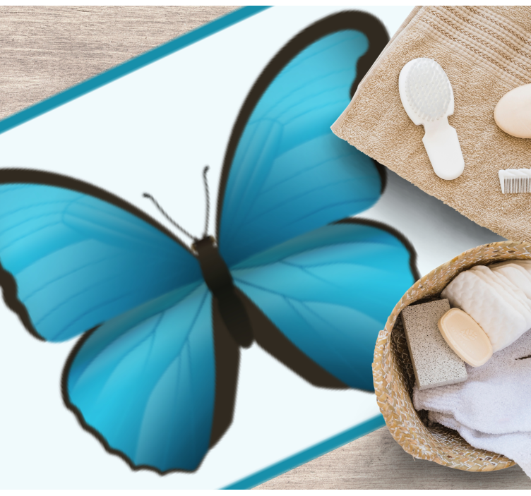 Modrý motýl Zvířecí vinylový koberec - TenStickers