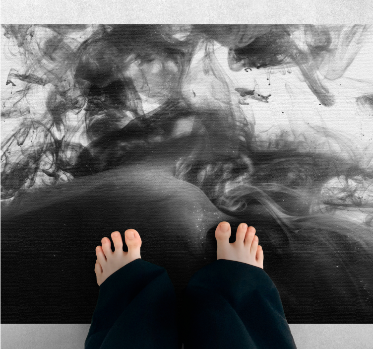 Monochromatické abstraktní víry Mramorový vinylový koberec - TenStickers