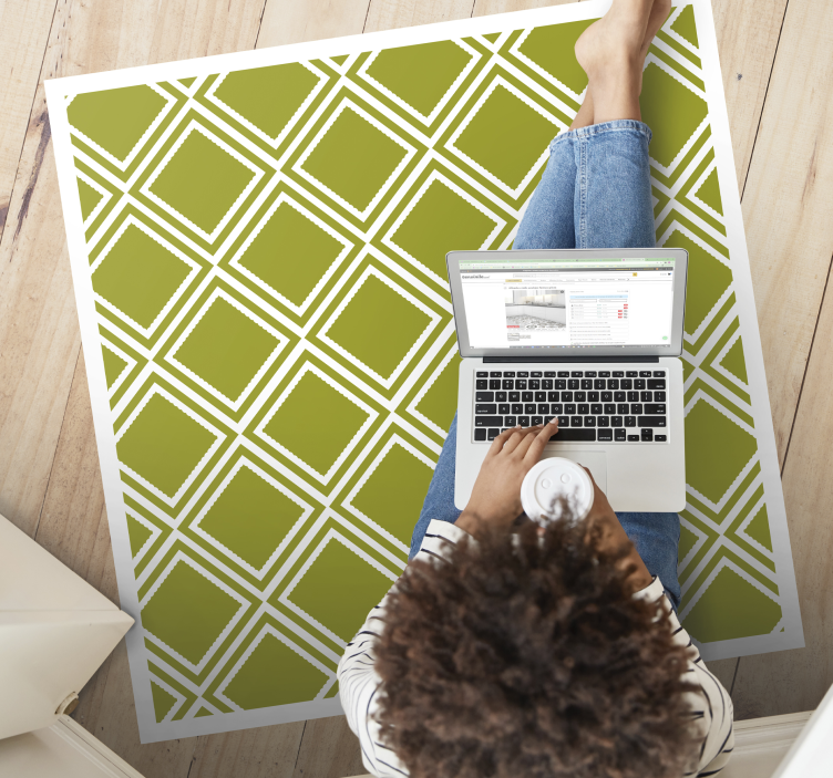 Motiv diamantového vzoru Geometrický vinylový koberec - TenStickers