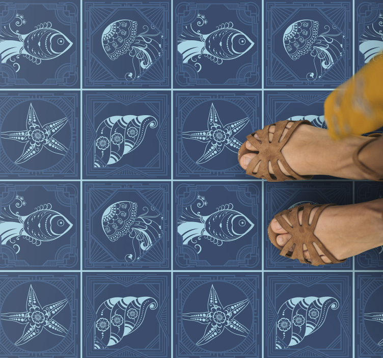 Návrh mořského života Koupelnový vinylový koberec - TenStickers