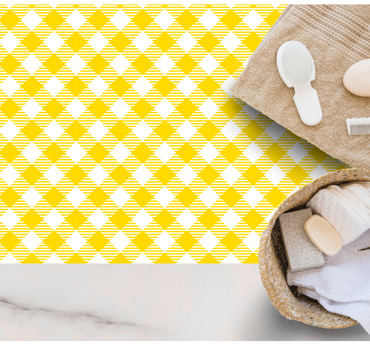 Motiv žlutého diamantu Pruhovaný vinylový koberec - TenStickers