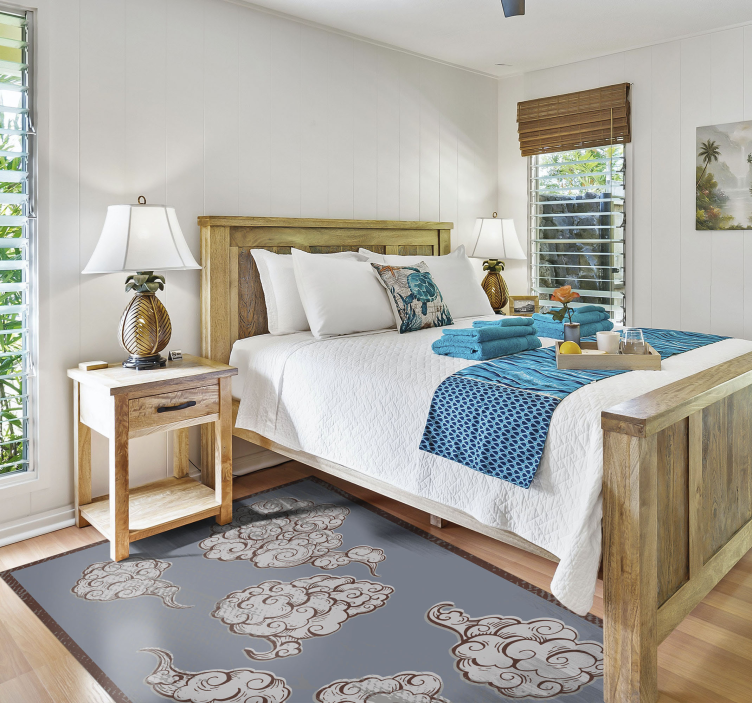 Mraky s víry přírodní vinylový koberec - TenStickers