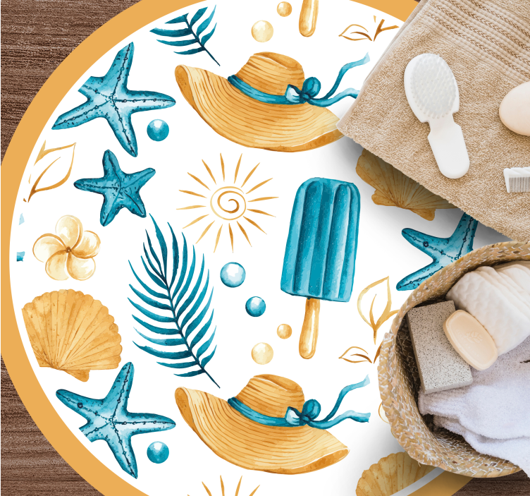 Nálada letních prázdnin Přírodní vinylový koberec - TenStickers