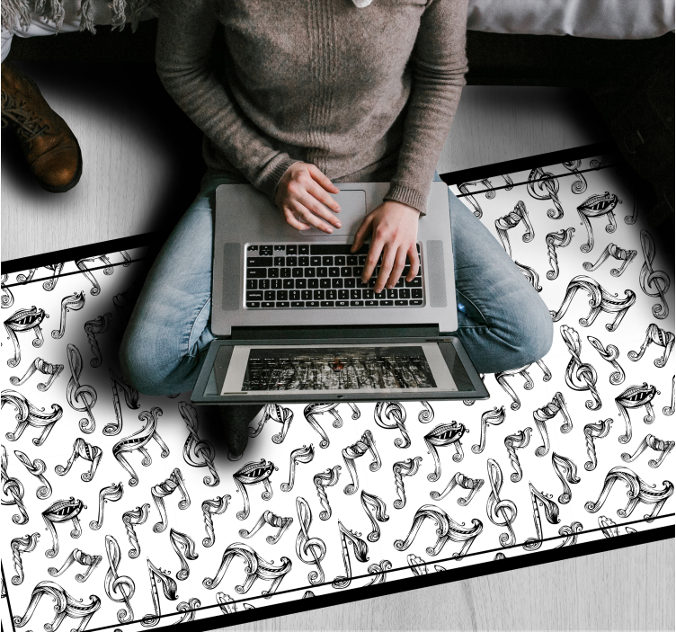Návrh hudební noty Vinylový koberec pro teenagery - TenStickers