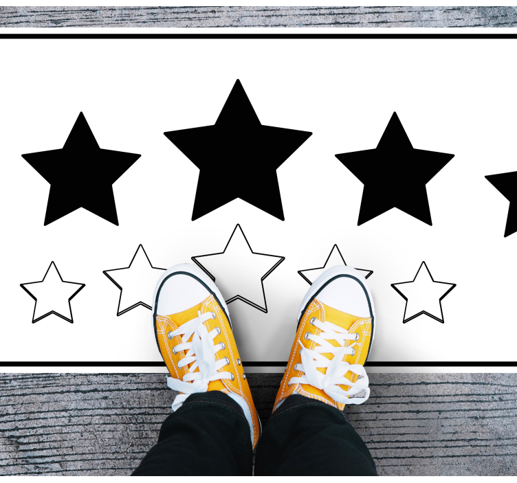 Bílý a černý motiv Vinylový koberec s hvězdami - TenStickers