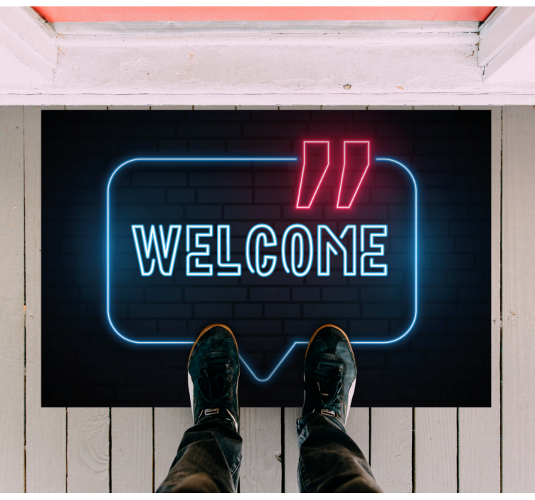 Neonový modrý nápis Vinylový koberec ve vstupní hale - TenStickers