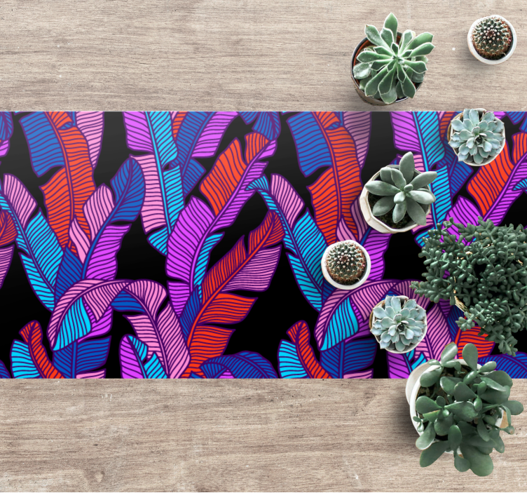 Obdélník psychedelické listy vzor koberec - TenStickers