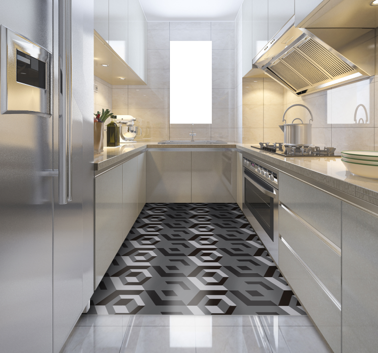 Obdélníkový geometrický vinyl koberec - TenStickers