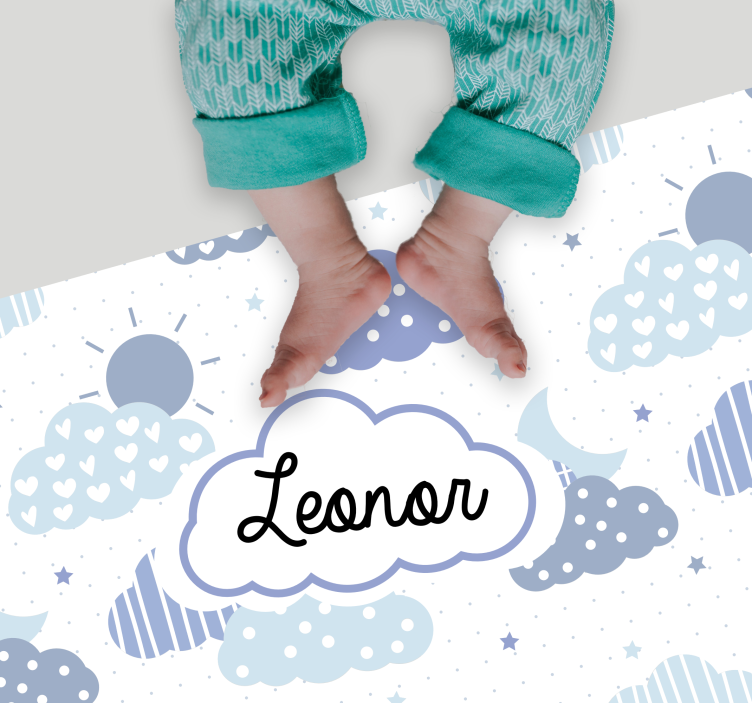 Oblačný vzor Vinylový koberec se jmény - TenStickers