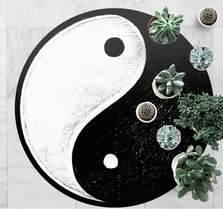 Originální moderní koberec yin yang balance - TenStickers