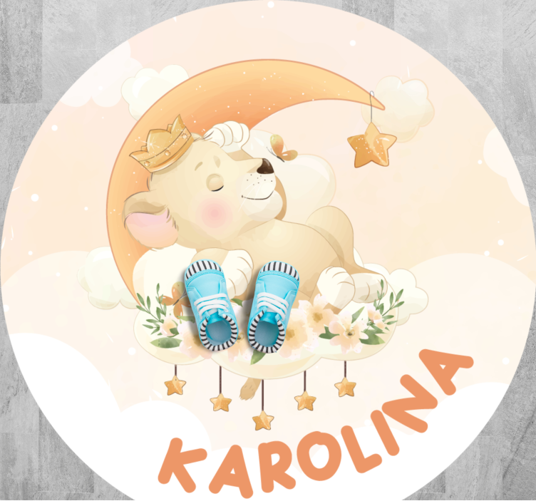 Ospalý lev Vinylový koberec se jmény - TenStickers