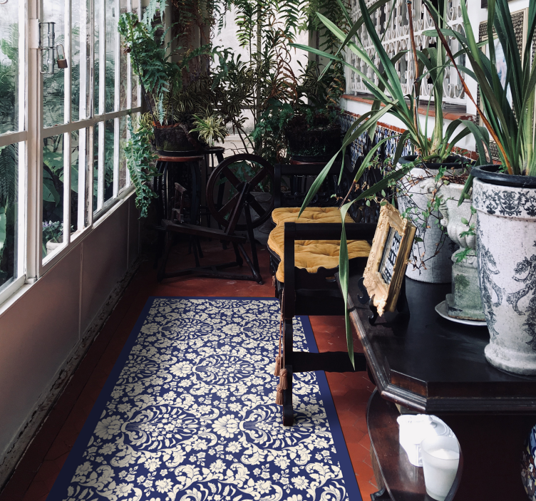 Ozdobený květinovým vzorem Minimalistický vinylový koberec - TenStickers