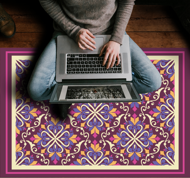 Ozdobný vzor dlaždic Geometrický vinylový koberec - TenStickers