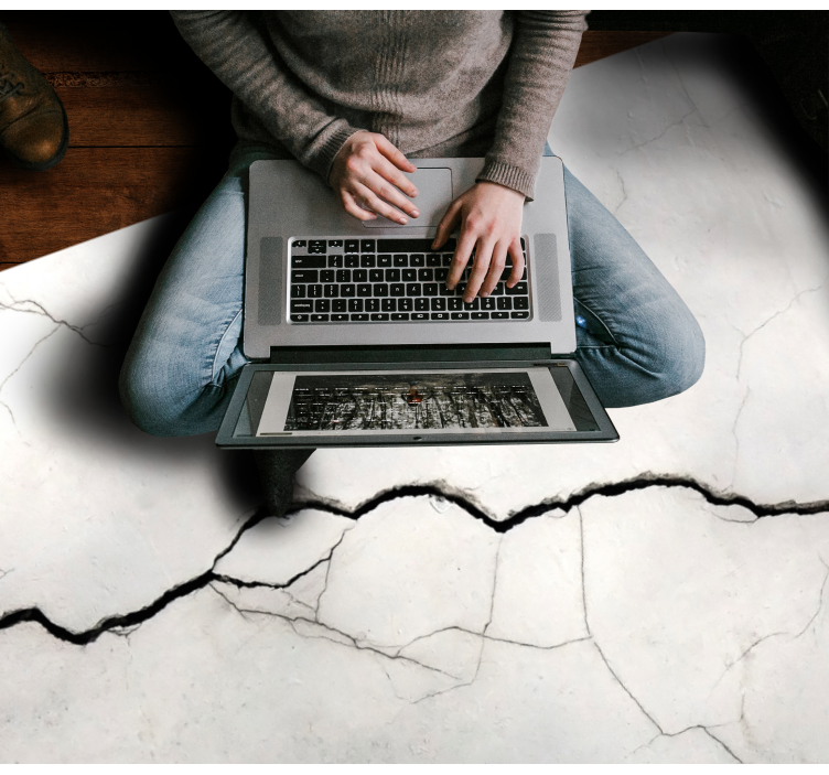 Pěkné šedé praskliny pozadí moderní koberec - TenStickers