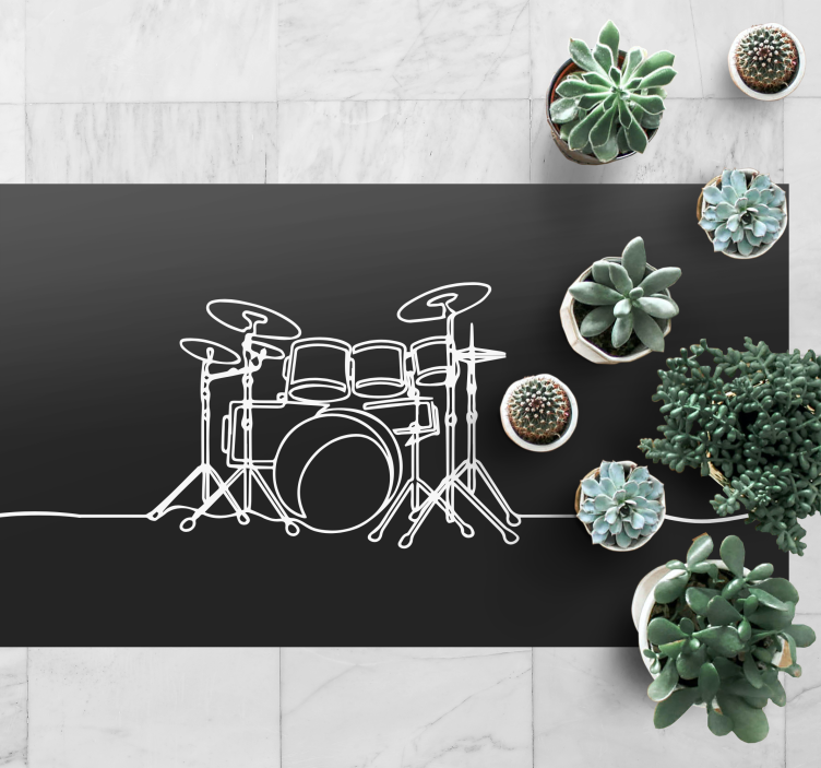Line art drum elegantní design moderní koberec - TenStickers