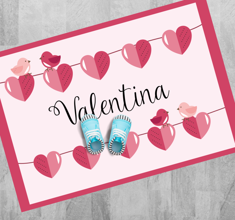 Srdce design Vinylový koberec se jmény - TenStickers