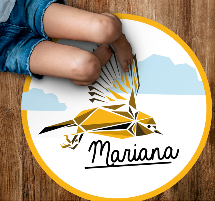 Personalizovaný pták Vinylový koberec se jmény - TenStickers