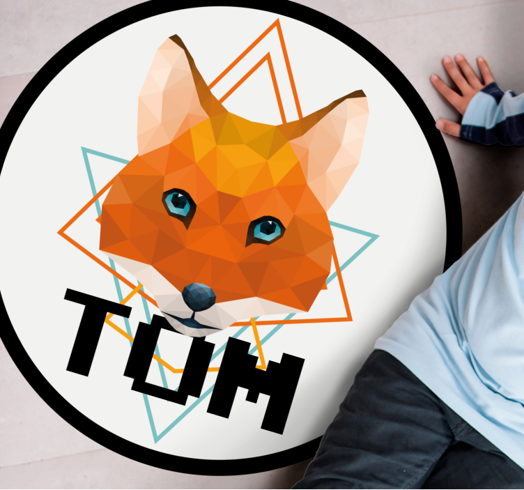 Geometrická-zvířata divoká liška personalizovaná vinylový koberec - TenStickers